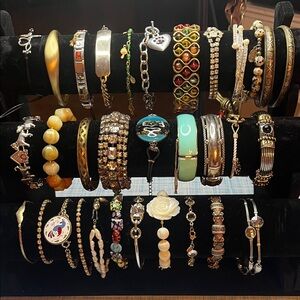Elegant Gold and Silver Bracelet and Beaded Bracelets See description